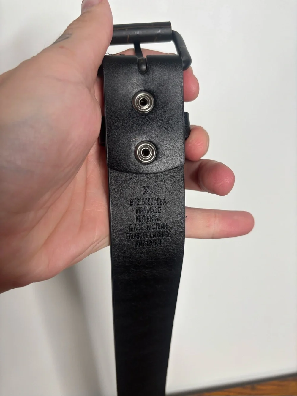 Studded Black Leather Belt - Men